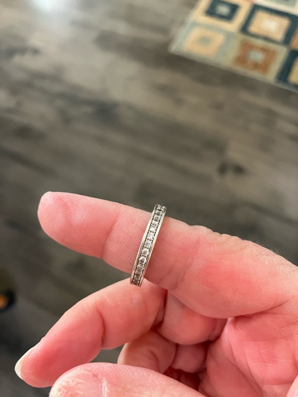 Wedding Band 925 Sterling Eternity Band - Picture 2 of 8